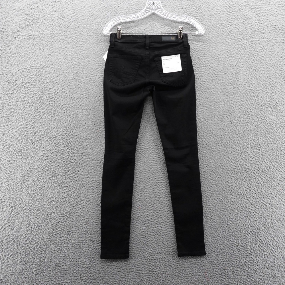 AG Adriano Goldschmied Super Skinny Jeans Size 24 Black Ankle Ripped Knees NEW